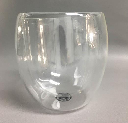Double wall glass coffee cup, cappuccino type