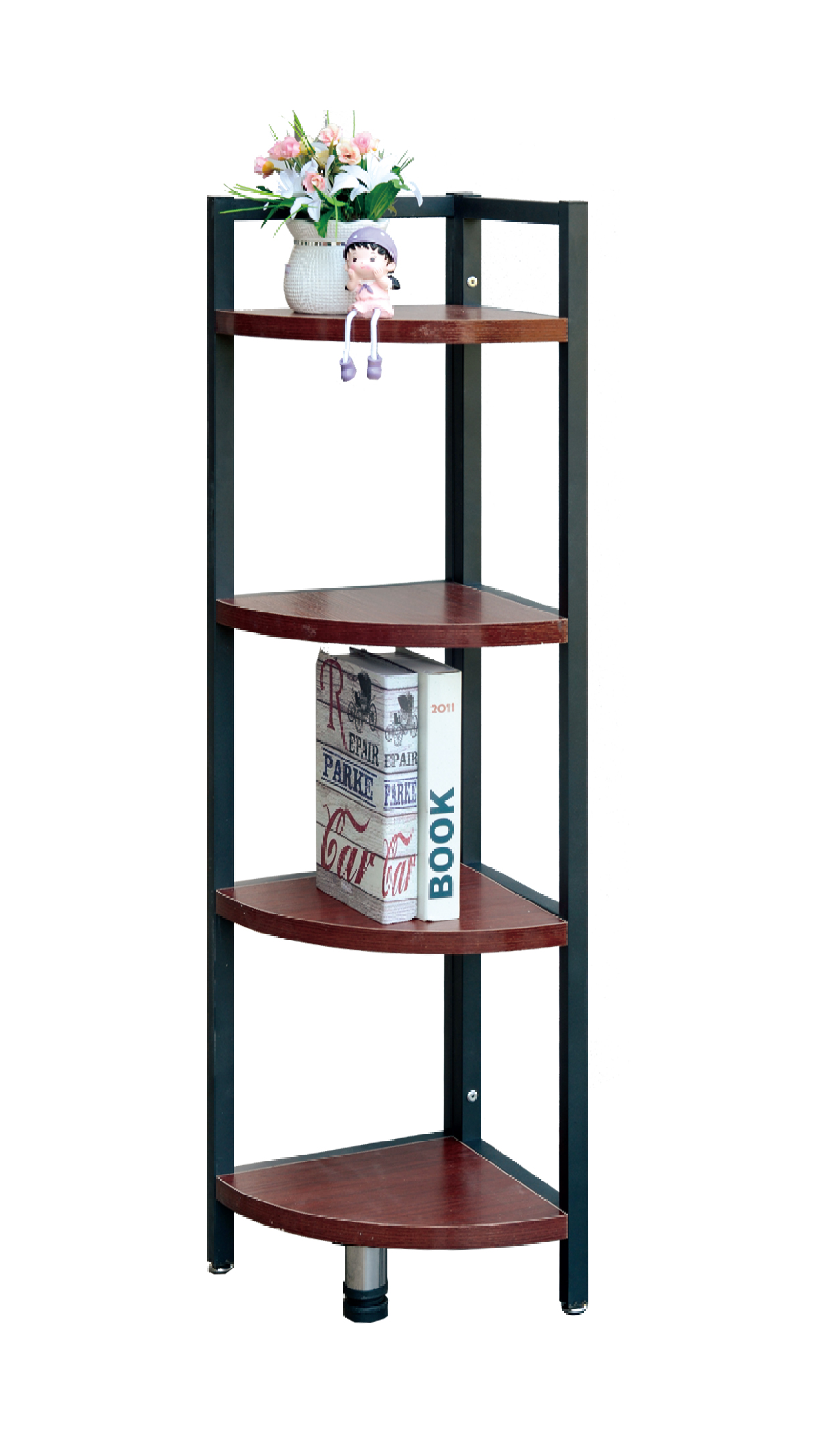 Fan-shaped corner storage rack