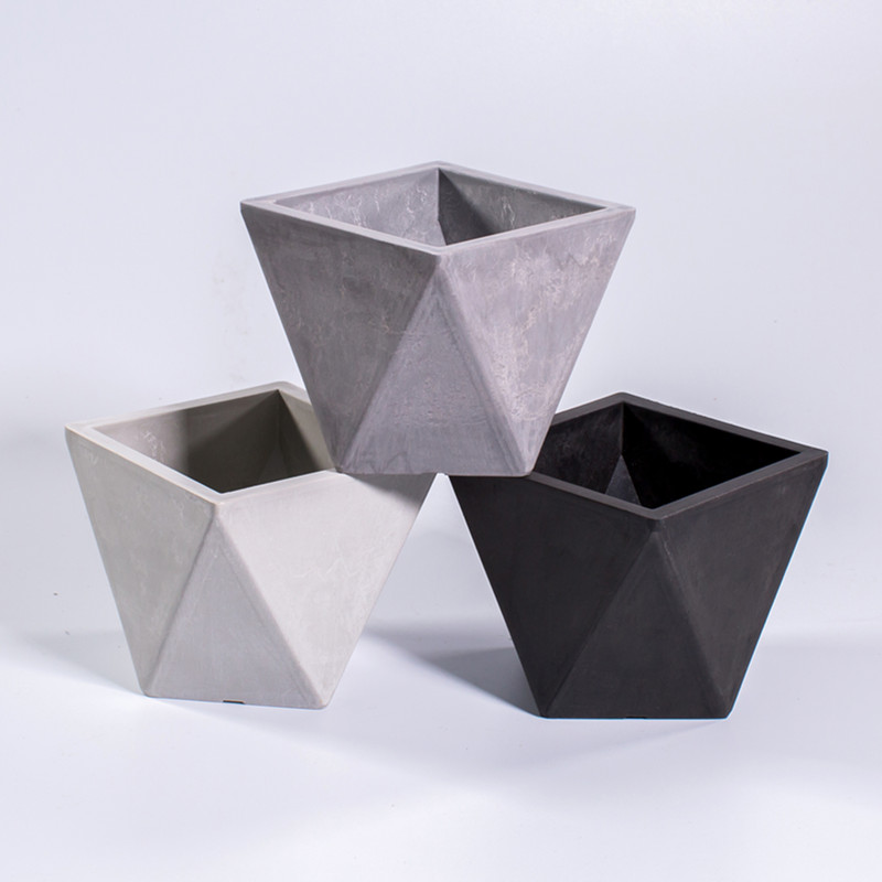 Recycled Plastic Geometric Planters Desktop Mini Succulent Plant Pot