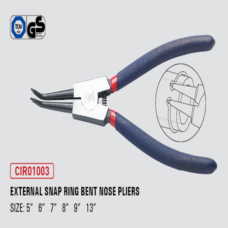 External Snap Ring Bent Nose Pliers Dipped Handle