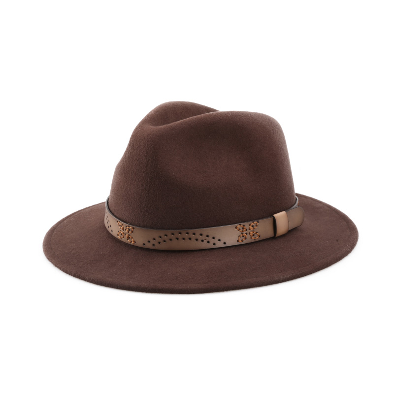 100% Australia Wool Felt Leather Hat Band Fedora Hat