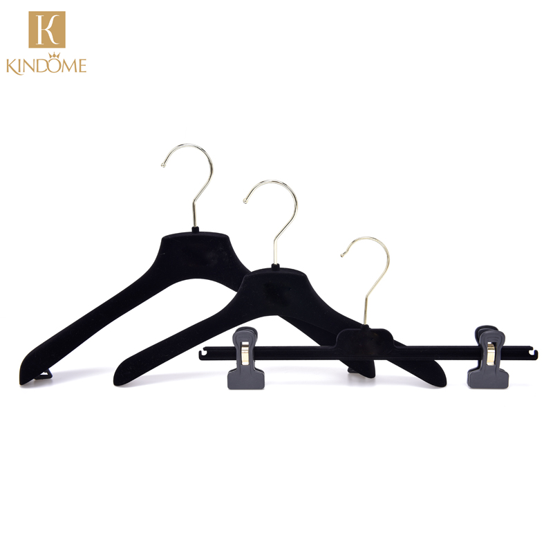 Plastic velvet clothes hanger pants hanger