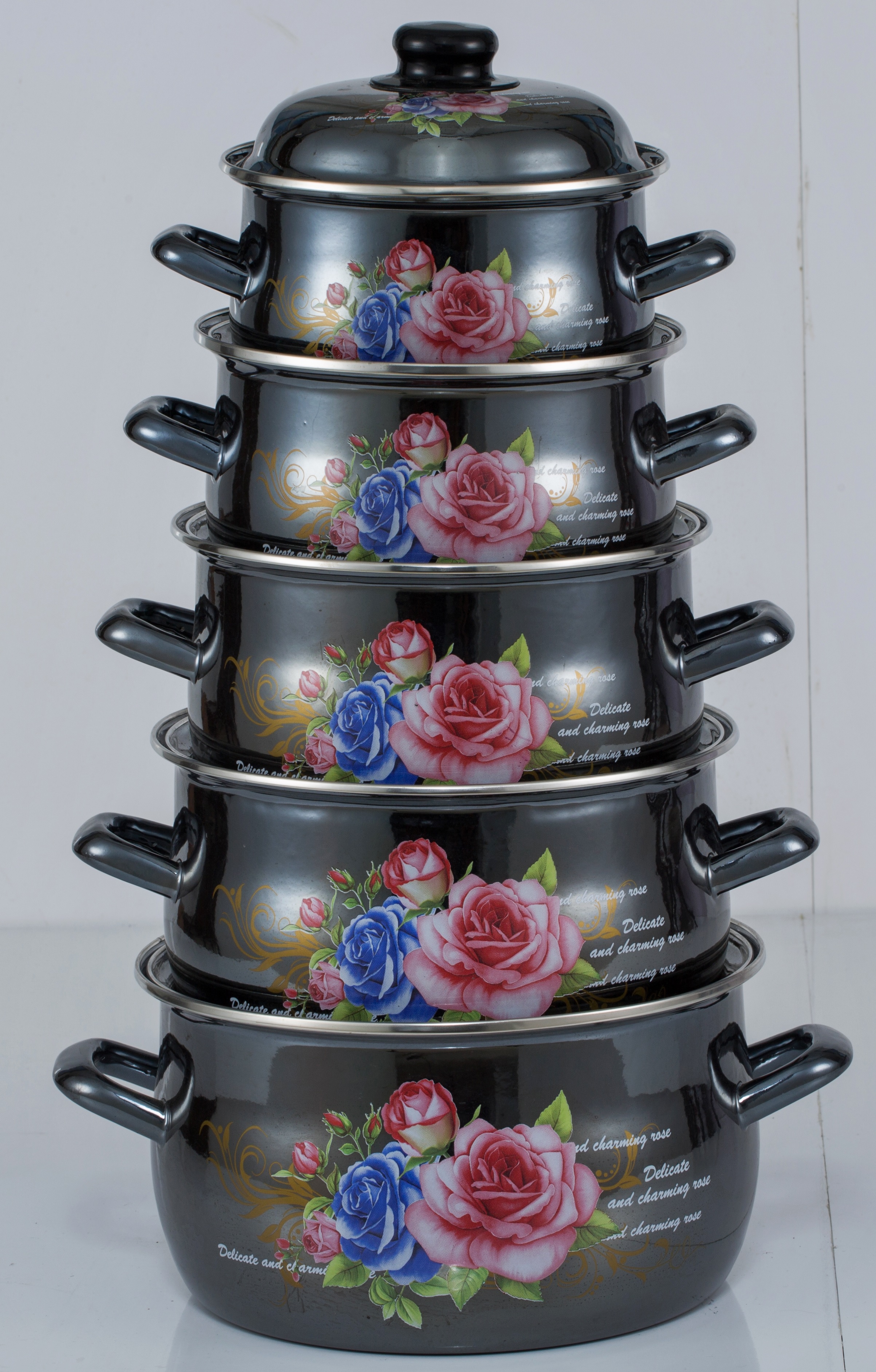 Enamel casserole mirror coating