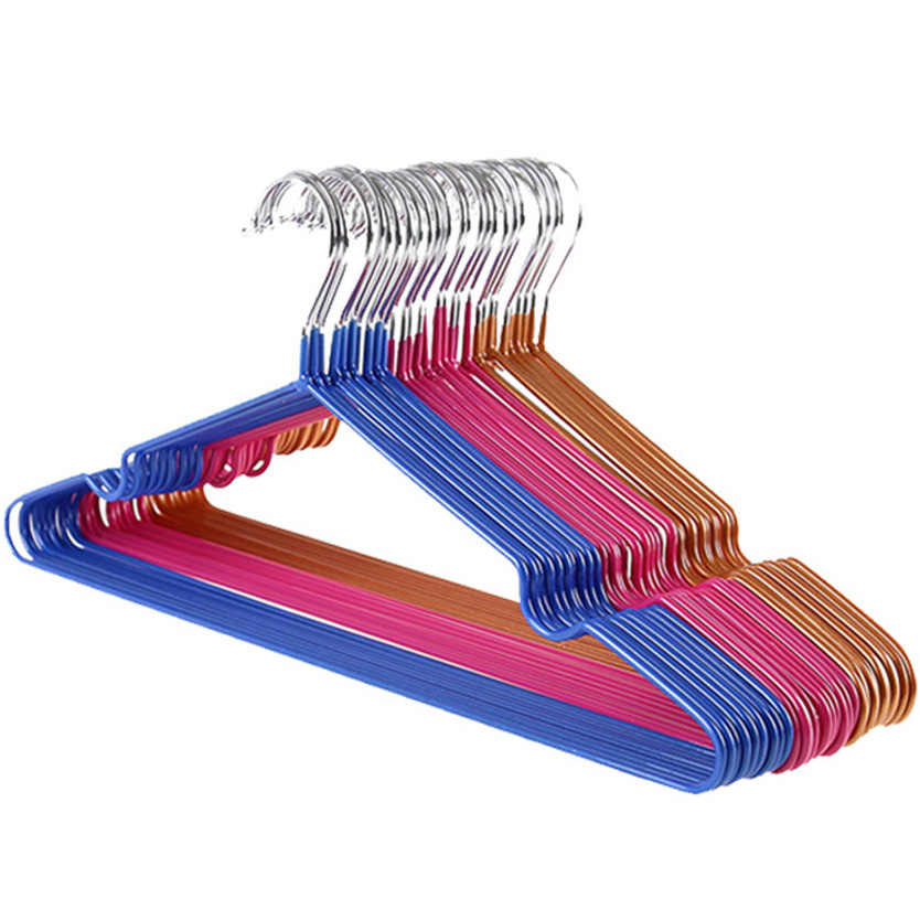 Best-selling cheap PVC wire metal clothes hanger with mix-color