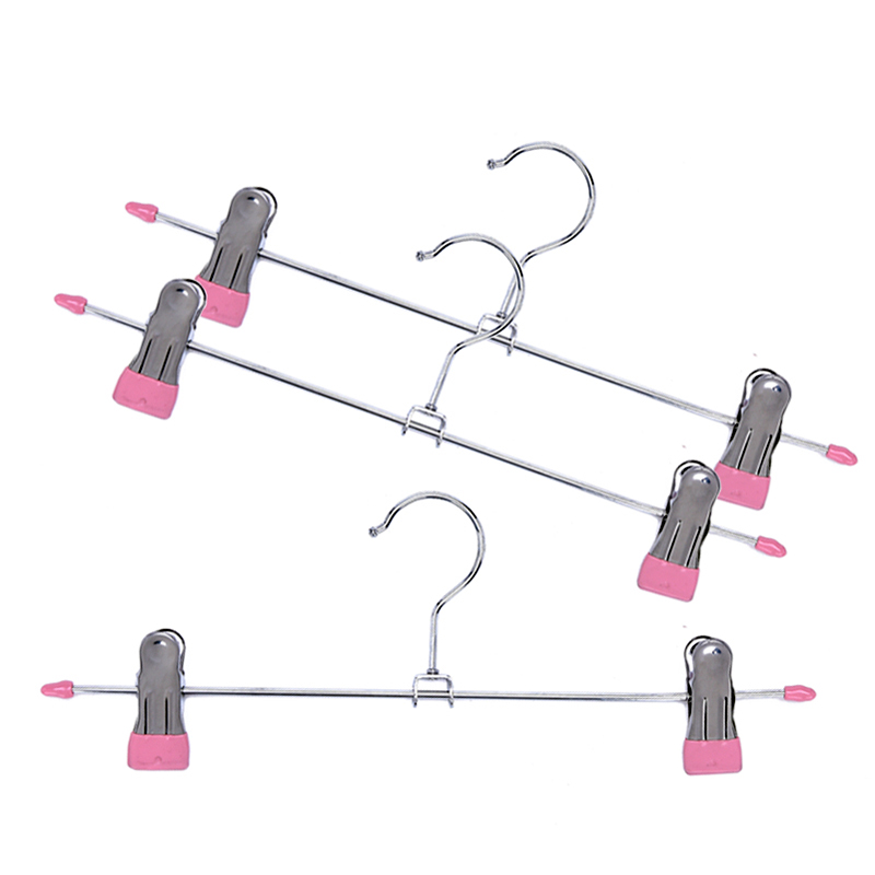 Hot selling cheap metal wire pants hanger with clips