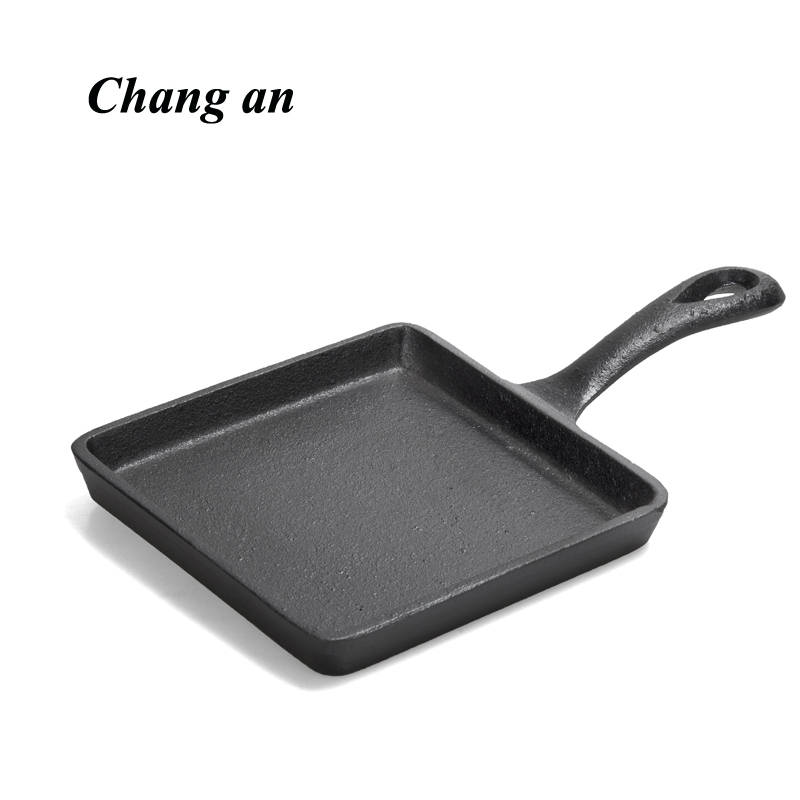 Cast iron square frying pan