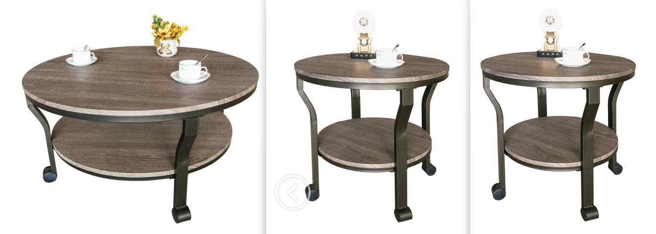The functional round coffee table set of 3