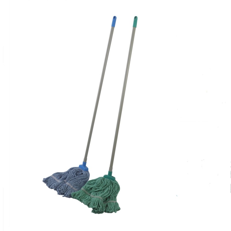 Cotton White Wet Floor Cleaning Mop use iron pole