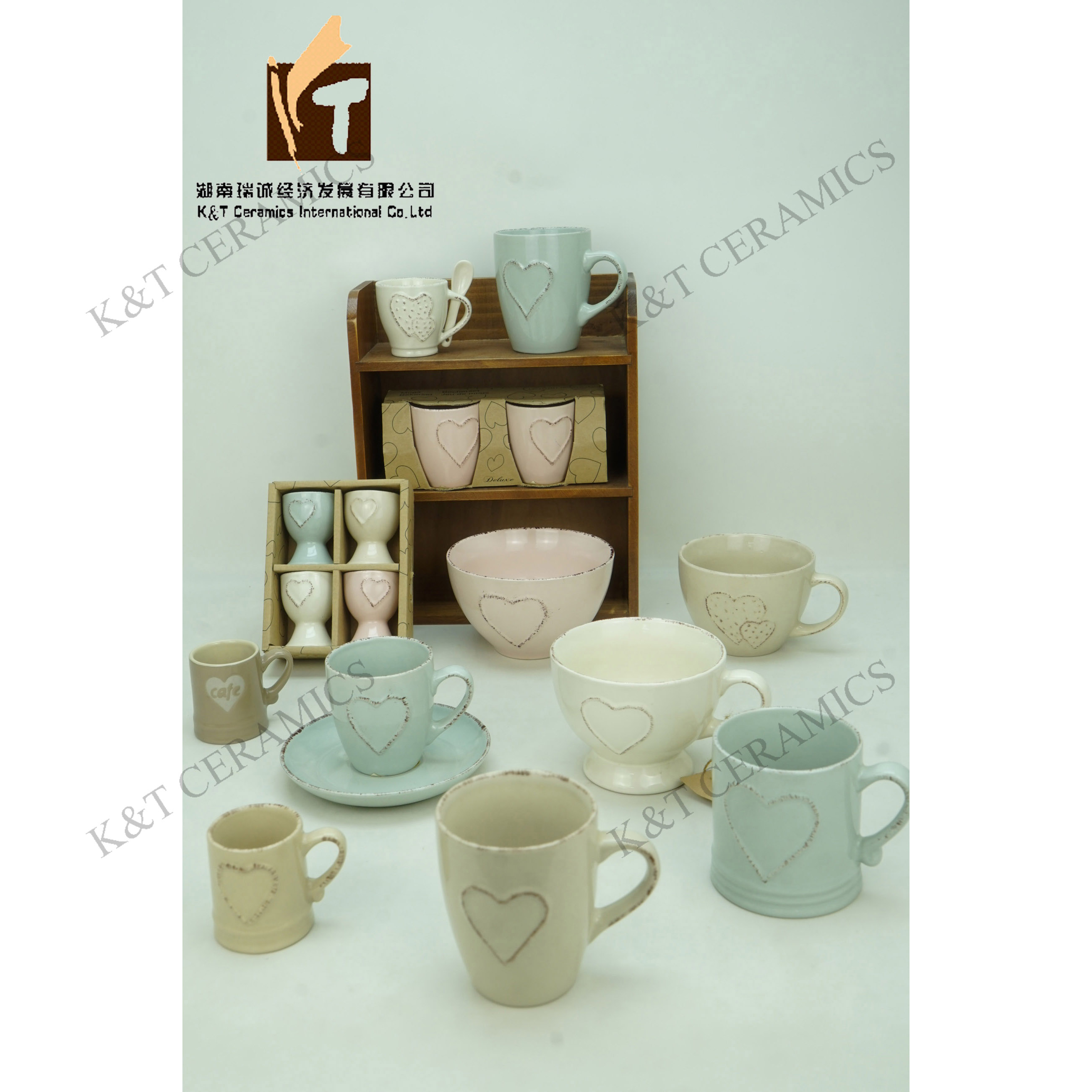 Stoneware embossed beer mug