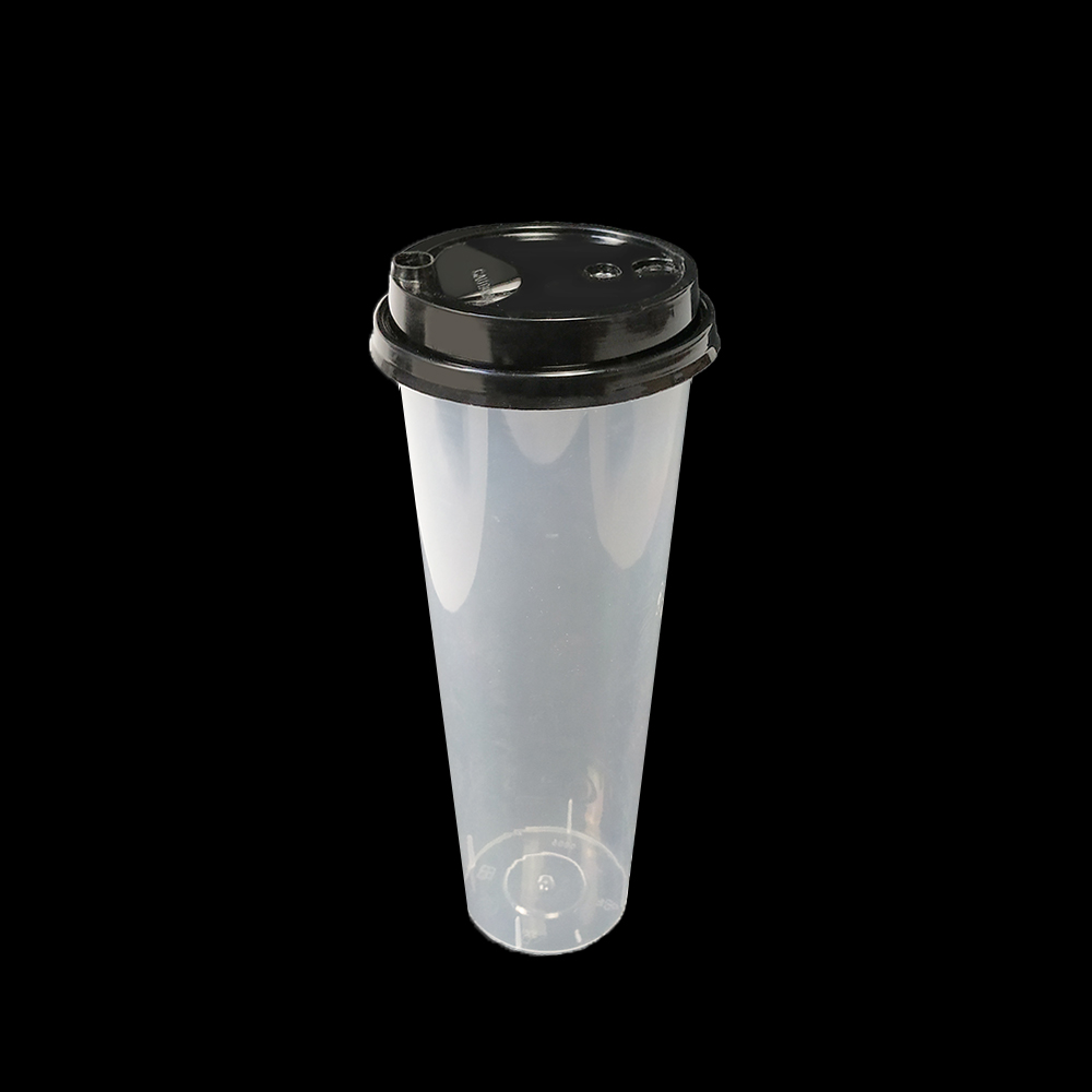 China Canton Fair Yiqiang KY 90-800 Disposable Plastic Water / Milk Tea / Juice Cup With Cup Lid Factory