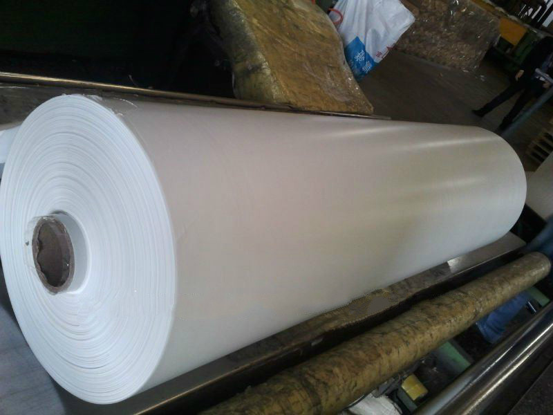 White film with fabric for table cloth
