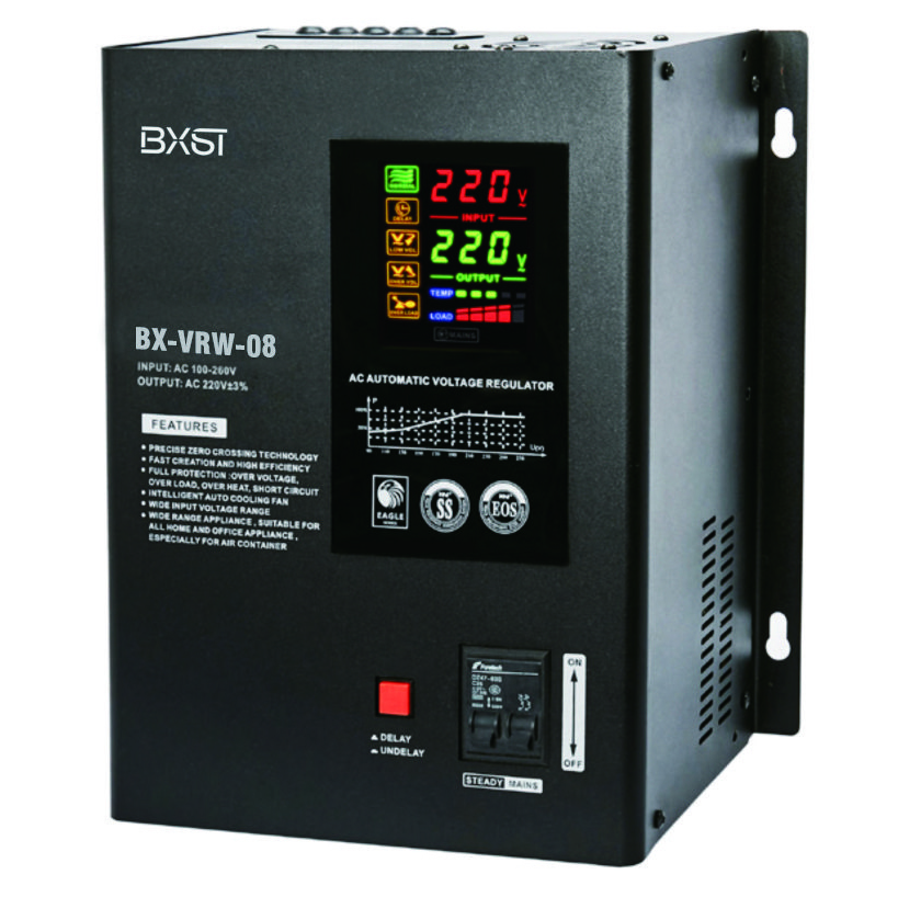008 BX-VRW08 5000W LED Display Universal Socket Electric Relay Type Voltage Regulator, Whole House Voltage Stabilizer