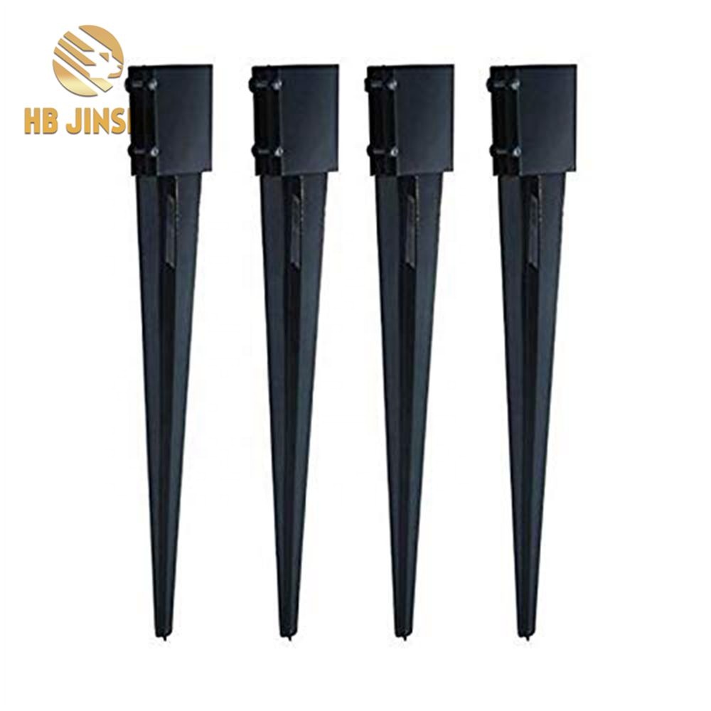 12 Gauge Black Powder Coated Post Anchor Used in Reinforcing Fence