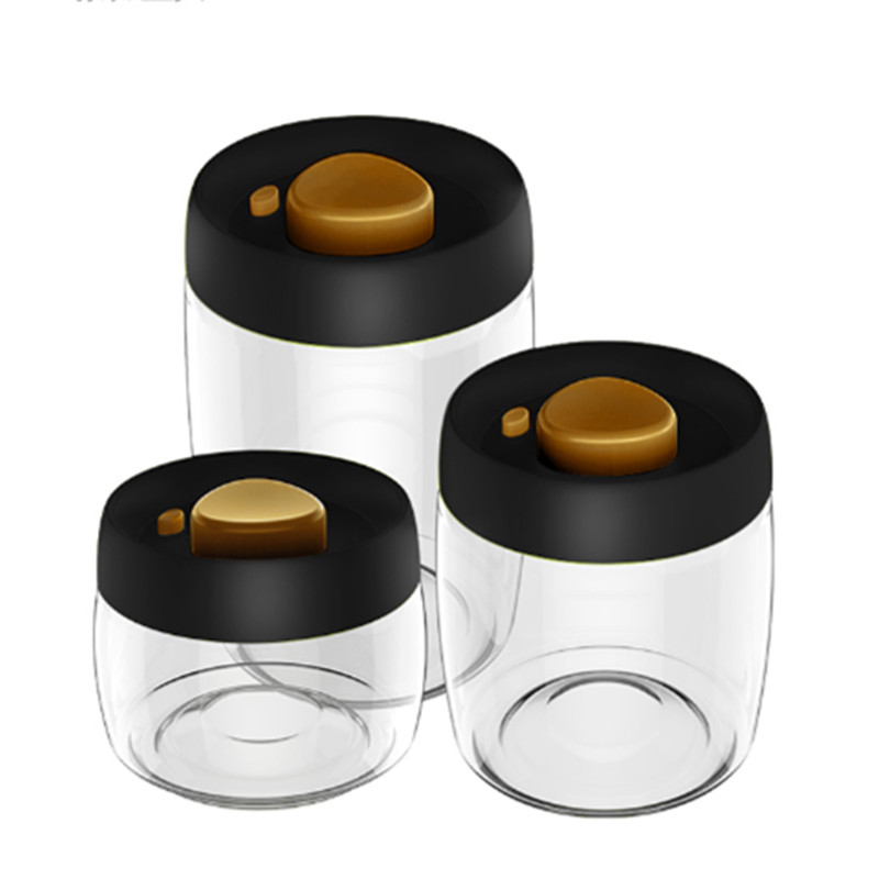 Vacuum food container borosilicate glass air tight storage 3PCS in one sets air sealing jars