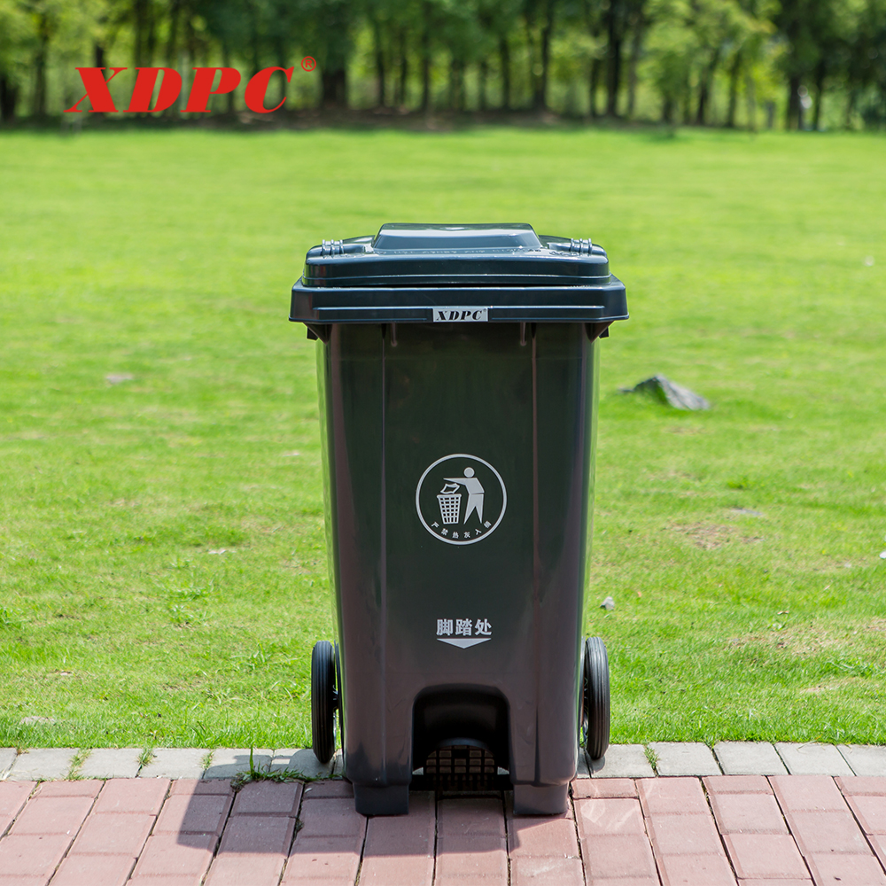 XDPC 240 liter agriculture outdoor litter bin paper basket hdpe garbage pedal plastic dustbin with wheel