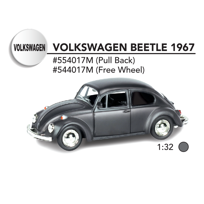 1:32 (Matte Black) - Volkswagen Beetle 1967