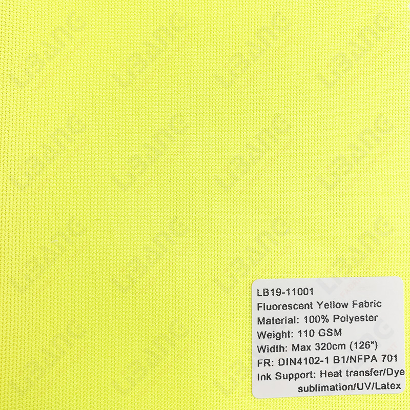 Polyester fluorescent yellow flag fabric for printing