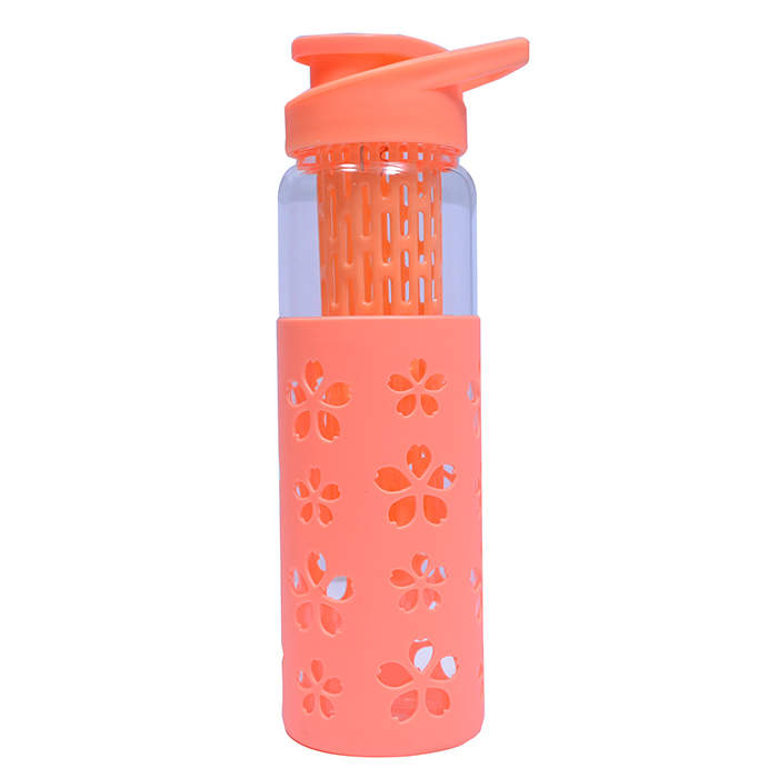 silicone water bottle with tea filter