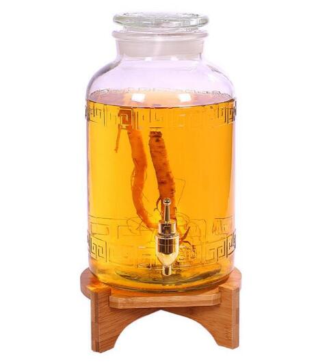 1.5L 2.5L 5L 7.5L 10L 15L 20L dispenser Wide mouth wine glass bottle with a tap thickening wine jar glass