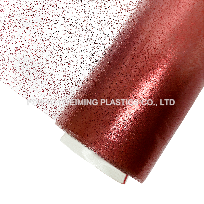Red PVC Glitter Film