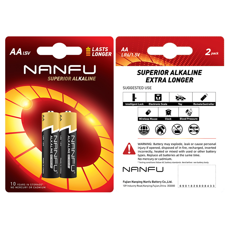 NANFU Alkaline Battery LR6 (AA) 2-Battery Pack