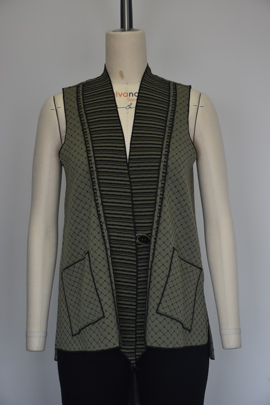 Knit 80%polyester 20%rayon Double Fabric Jacquard Vest