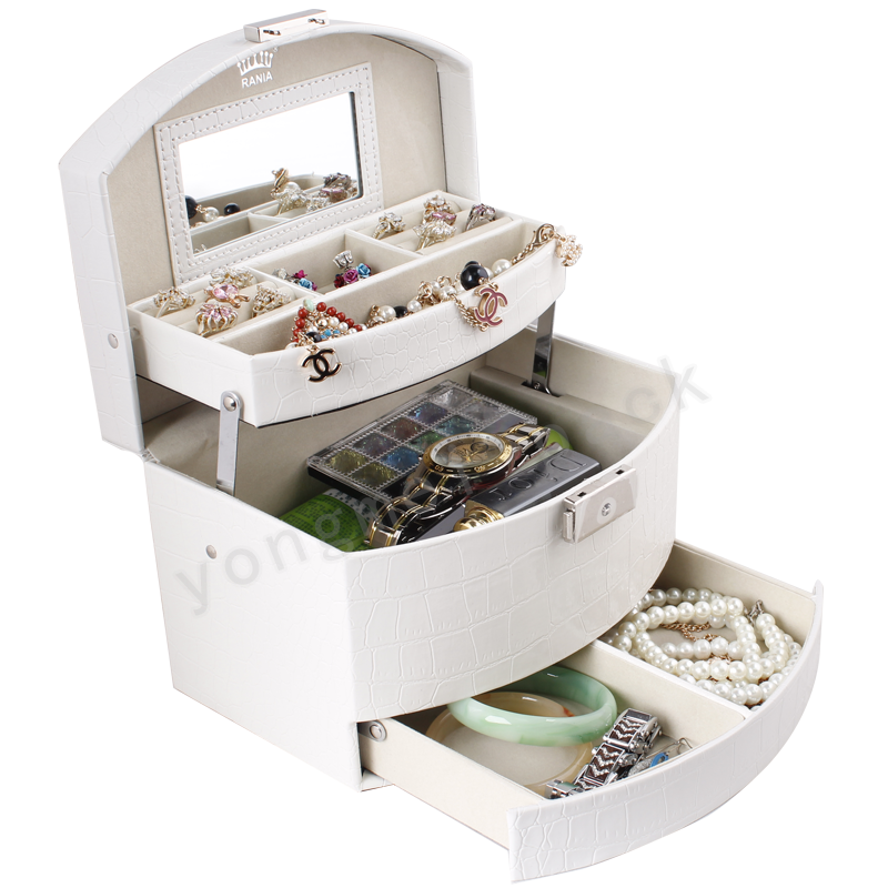 Multifunctional large capacity semi-automatic jewelry box jewelry box