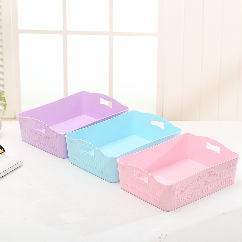 Plastic storage basket
