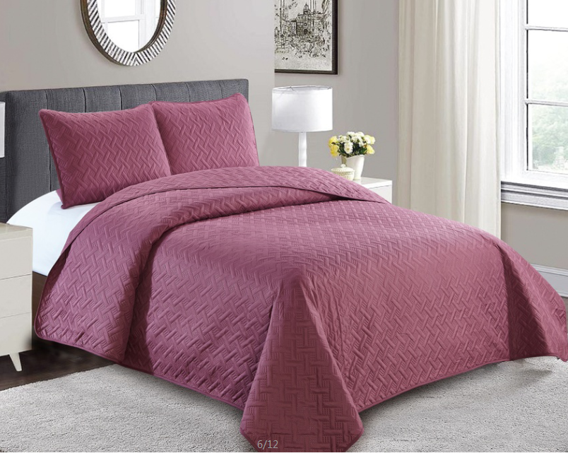 100%polystermicrofibersolidstitchingquiltset3pcs