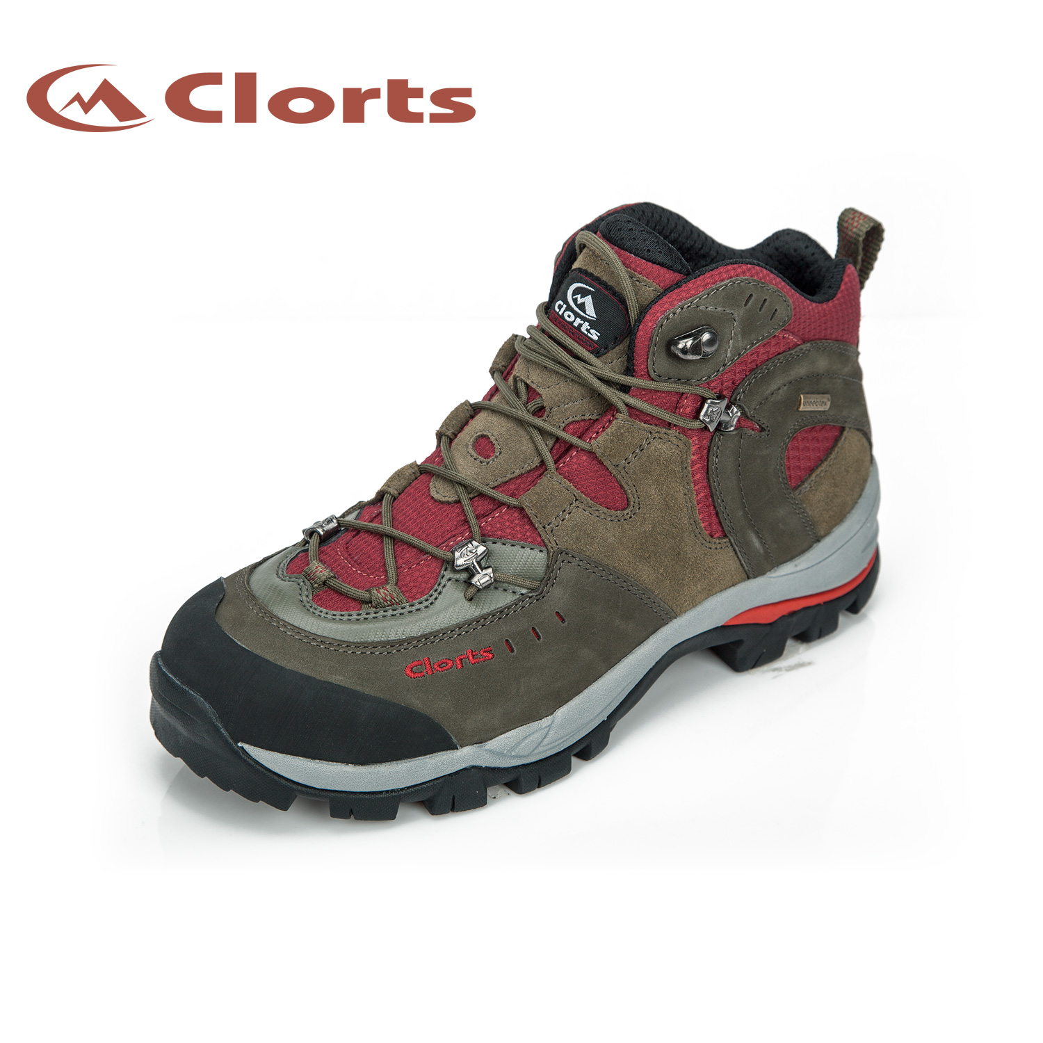 CLORTS Nubuck Leather Waterproof Rubber Outsole Hiking Boots
