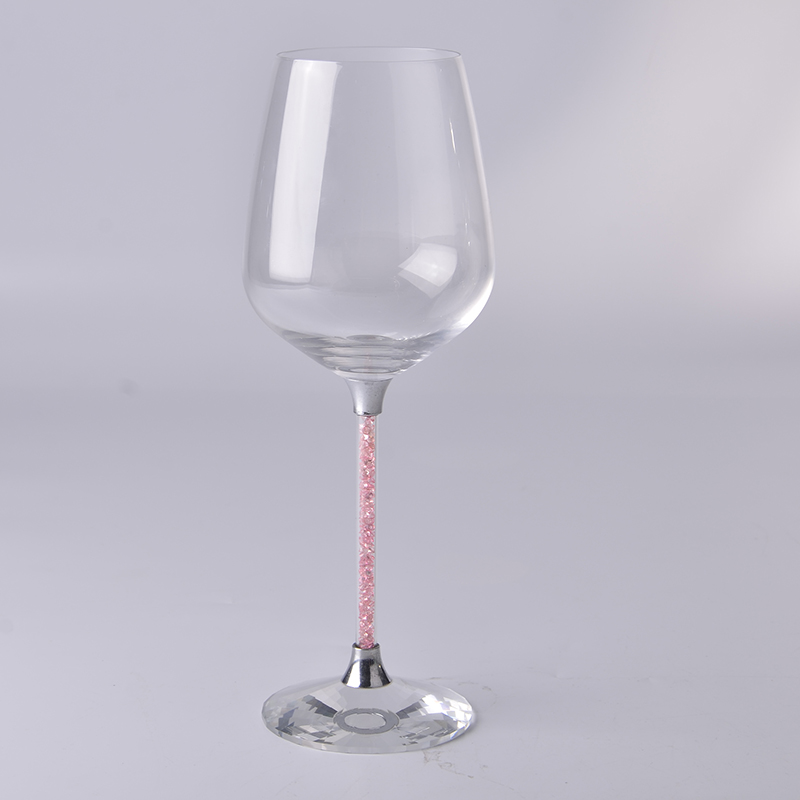 Fill Pink Diamond Stem Crystal Red Wine Glass