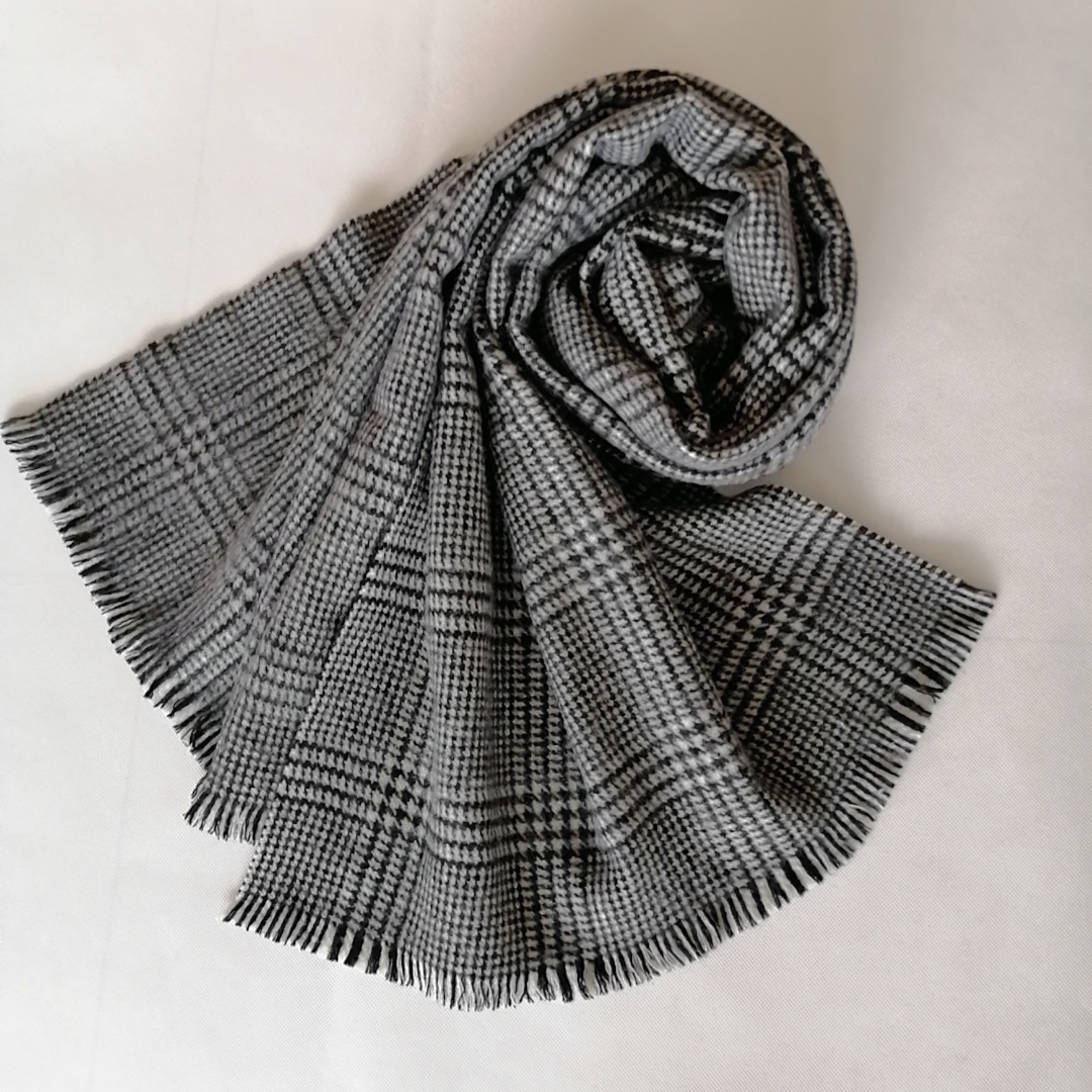 Woolen lambswool Plaid Shawl