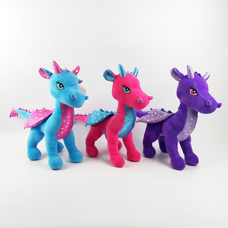 Plush standing dragon soft stuffed dragon with wings