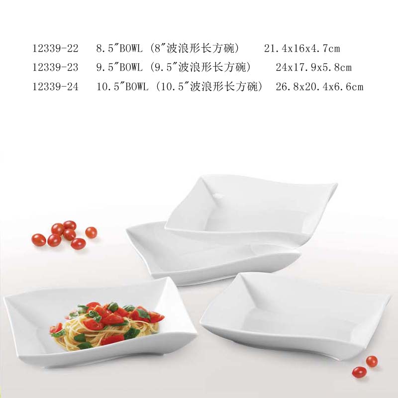 Rectangle wave shape bowl series