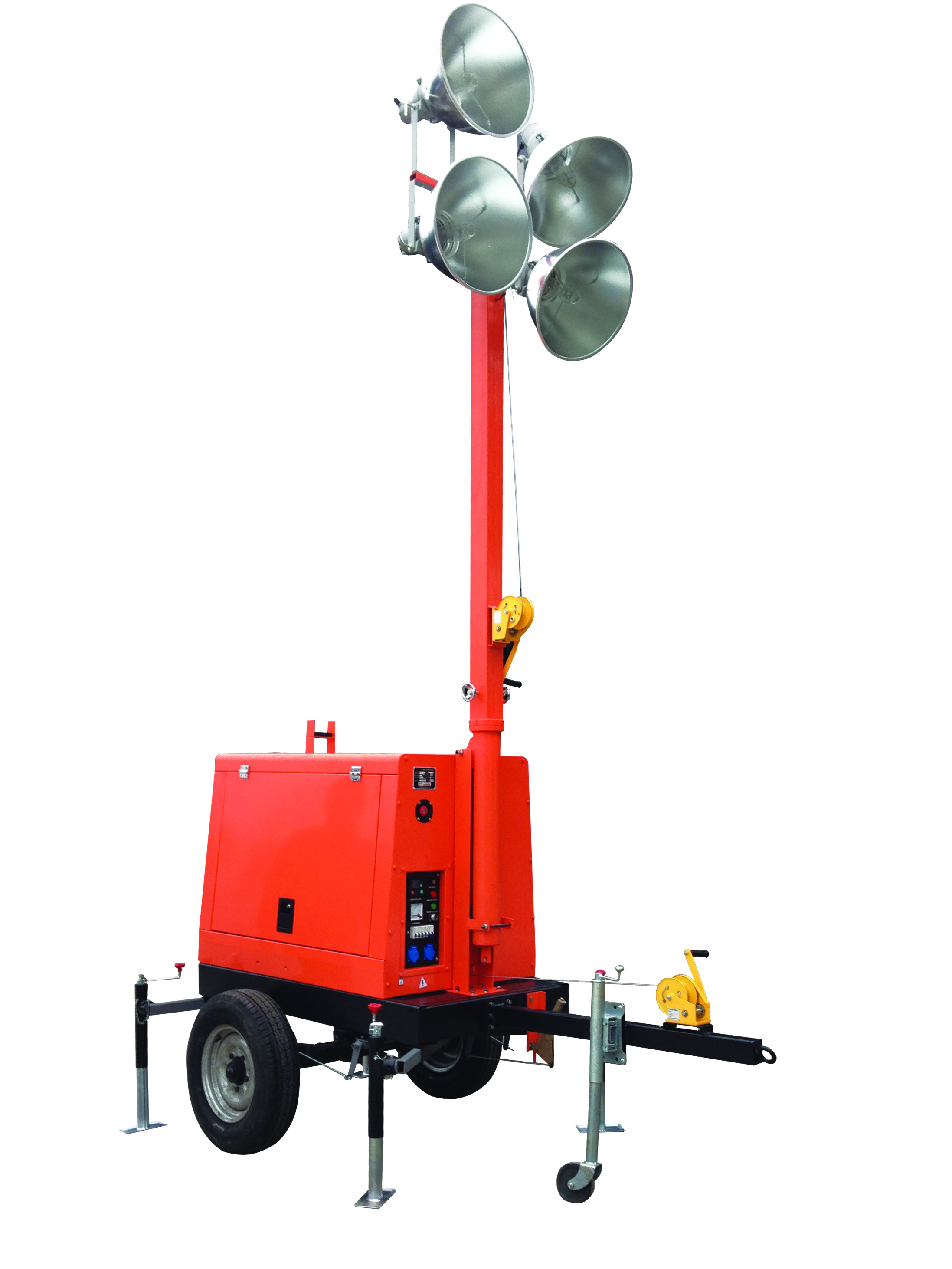4*1000W 5kw 6kw 7m 9mMast Metal Halide Generator Light Tower