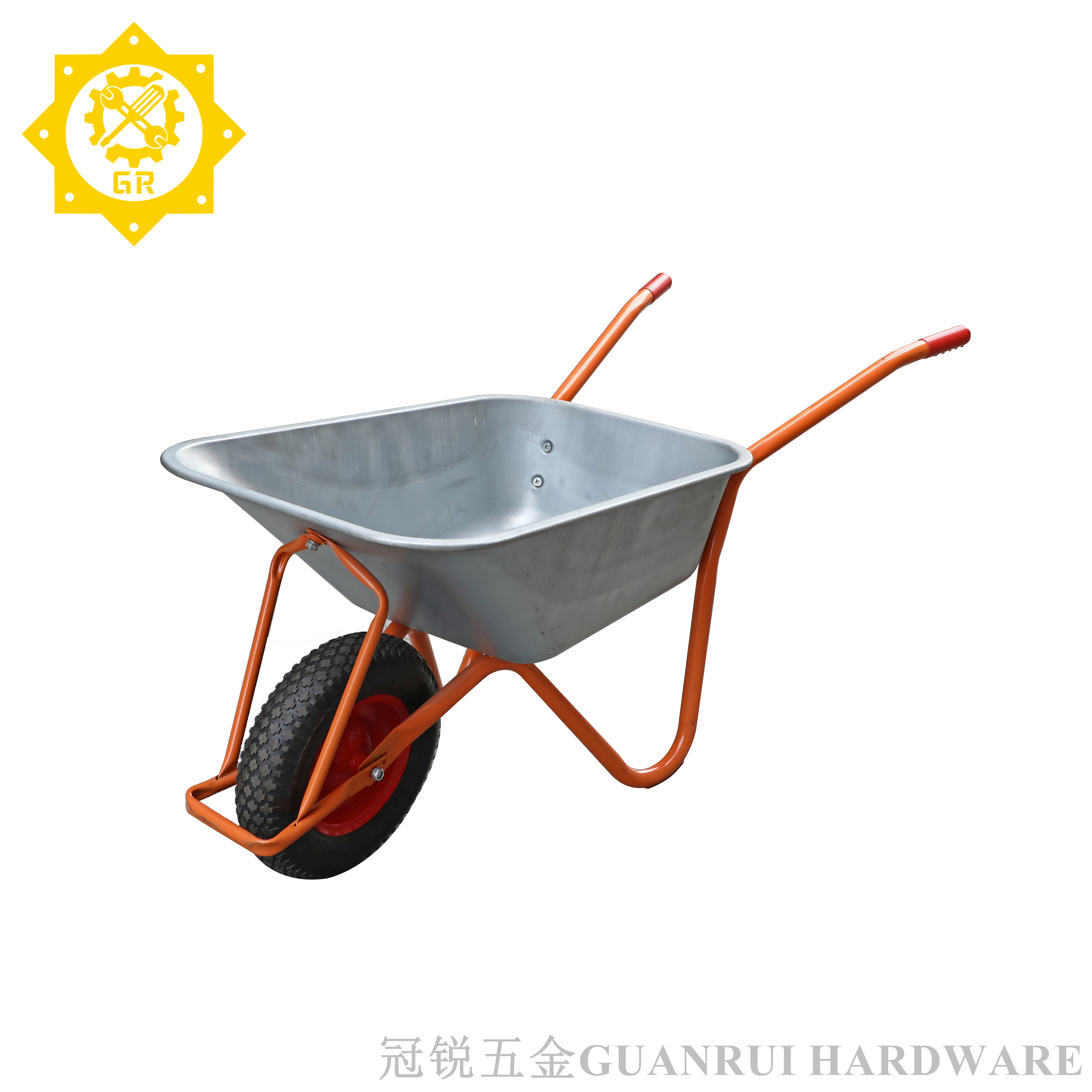 100011-Construction building galvanized tray pneumatic wheel Wheelbarrow