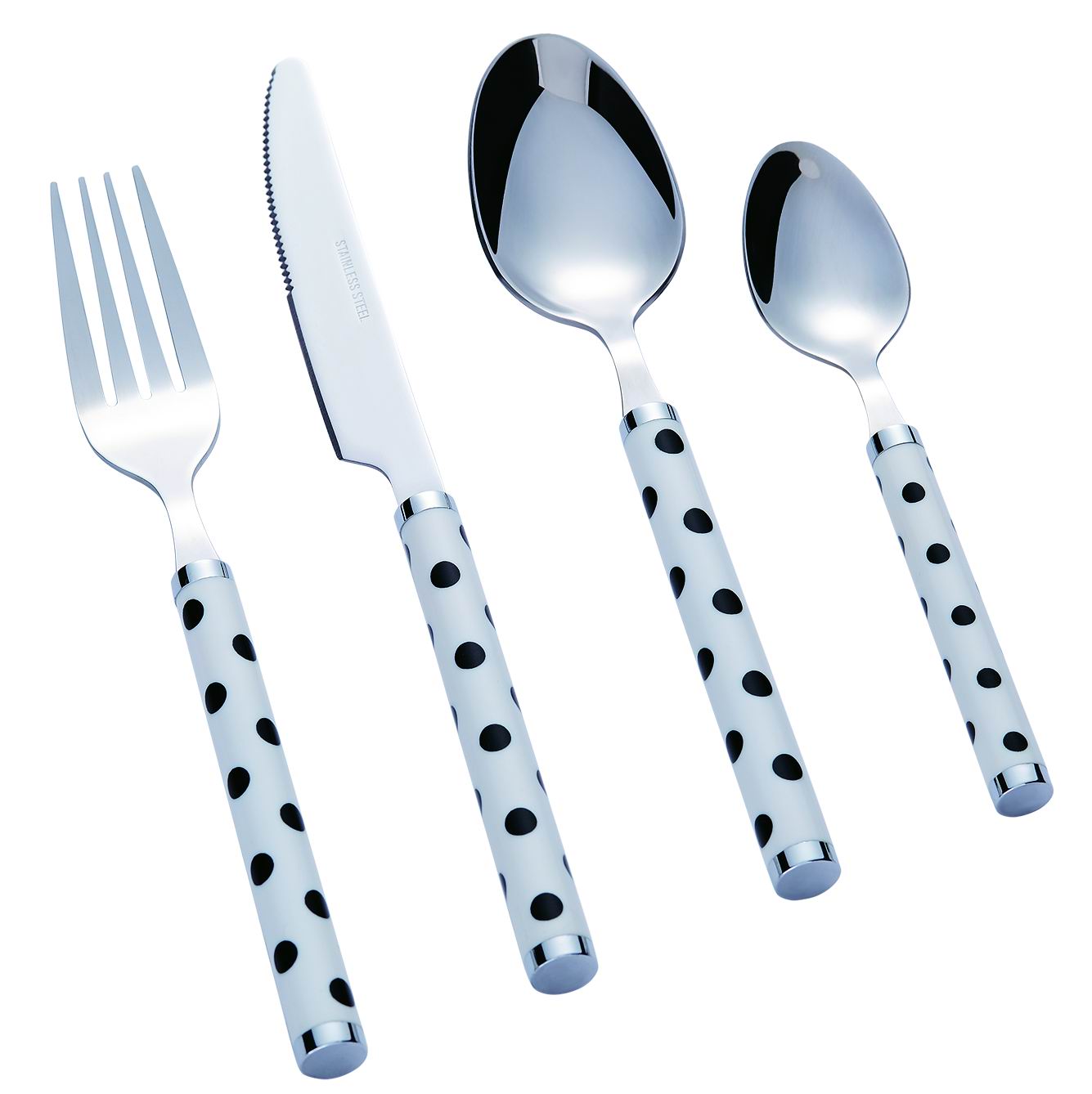 Stainless Steel Cutlery Set with Plastic Handle