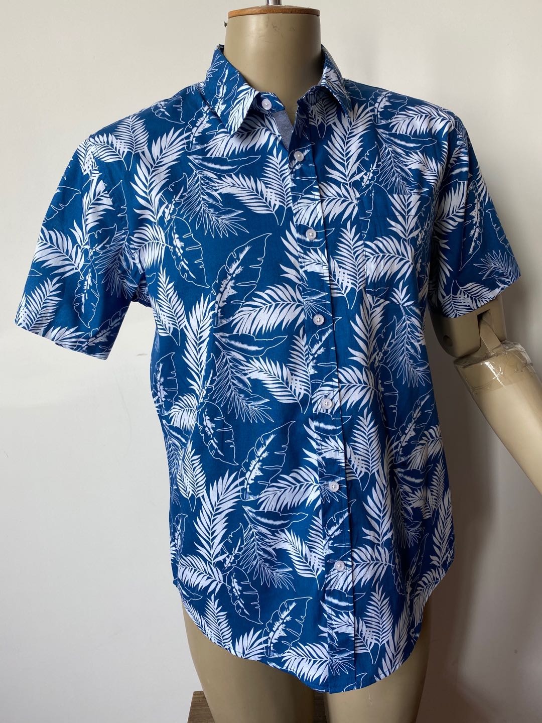 Men's cotton printed short-sleeved shirt