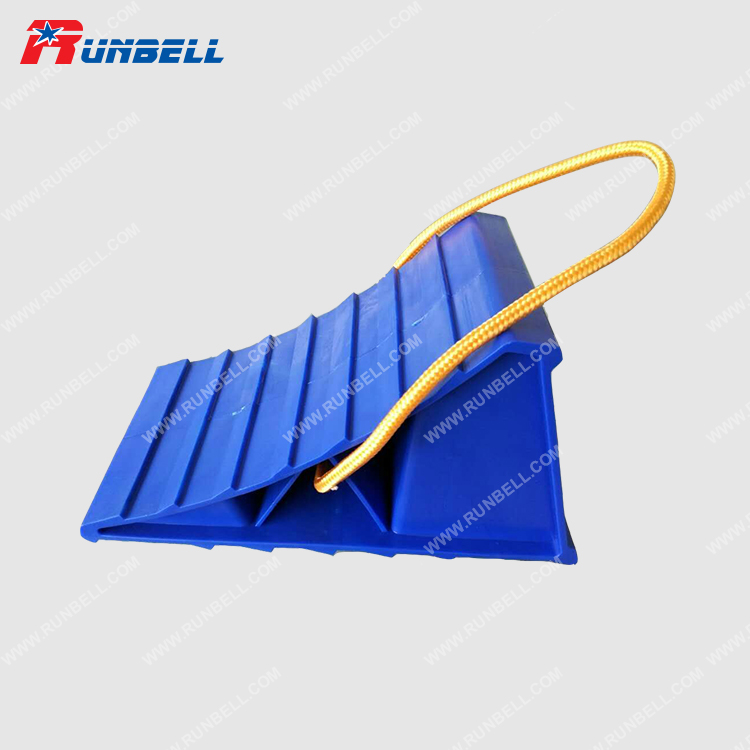 Blue Caravan Wheel Chock with Rope