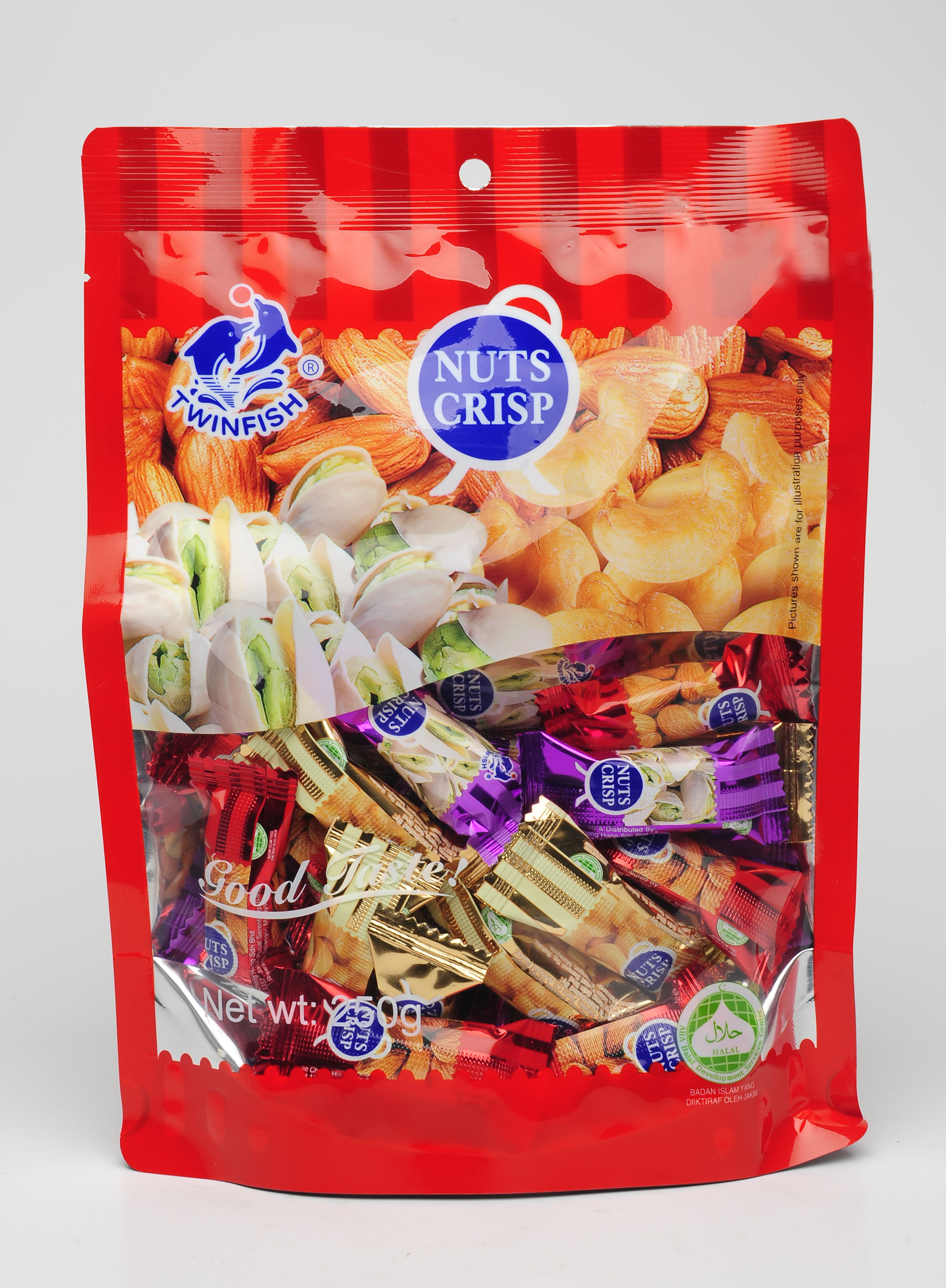 Twin fish nuts crisp