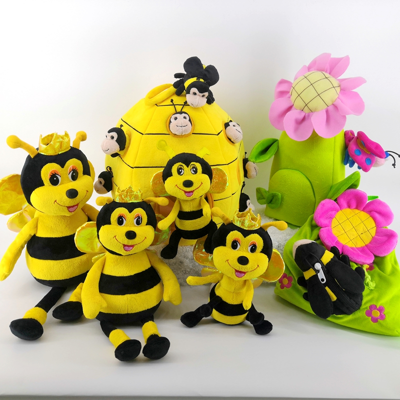 Plush bee hive playsets