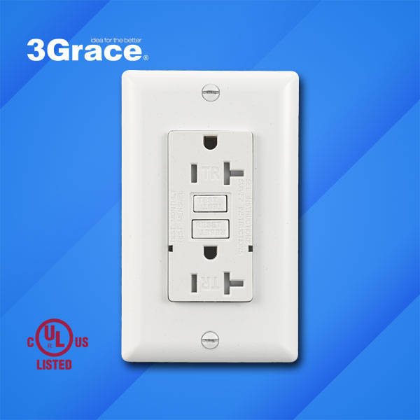 Latest UL Listed Duplex GFCI outlet with End-of-Life Monitoring GFCI Receptacle WTST20L