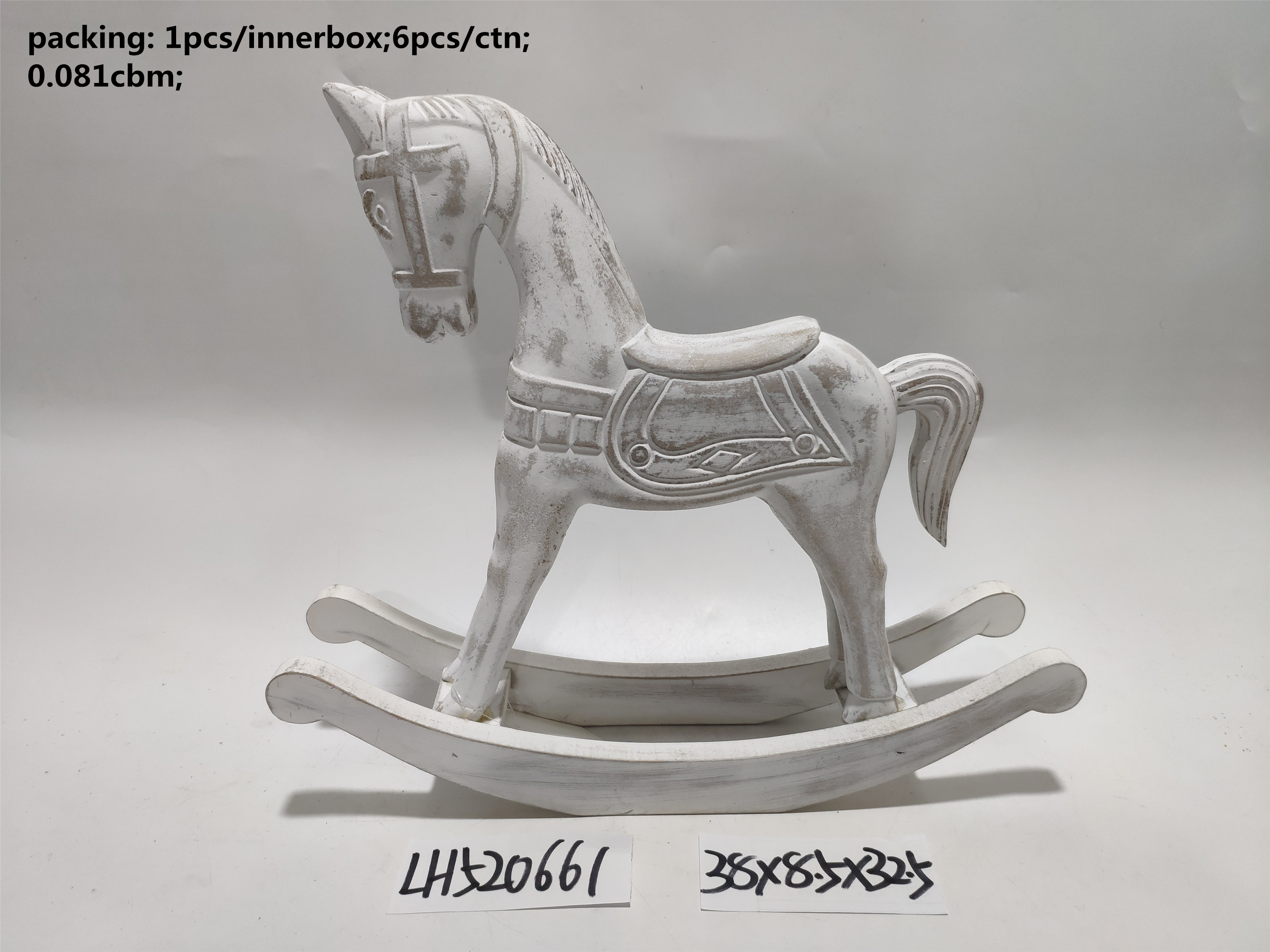 European retro and nostalgic MDF wooden rocking horse ornament