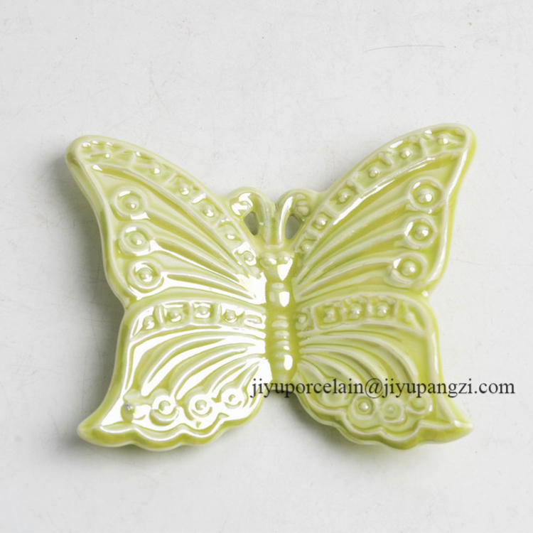 Porcelain ceramic hollow out butterflies decors