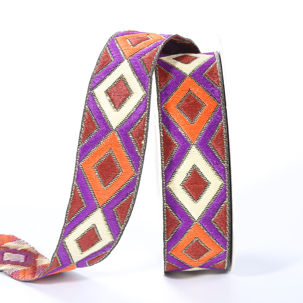 25mm Brocade Jacquard Ribbon Floral Trim