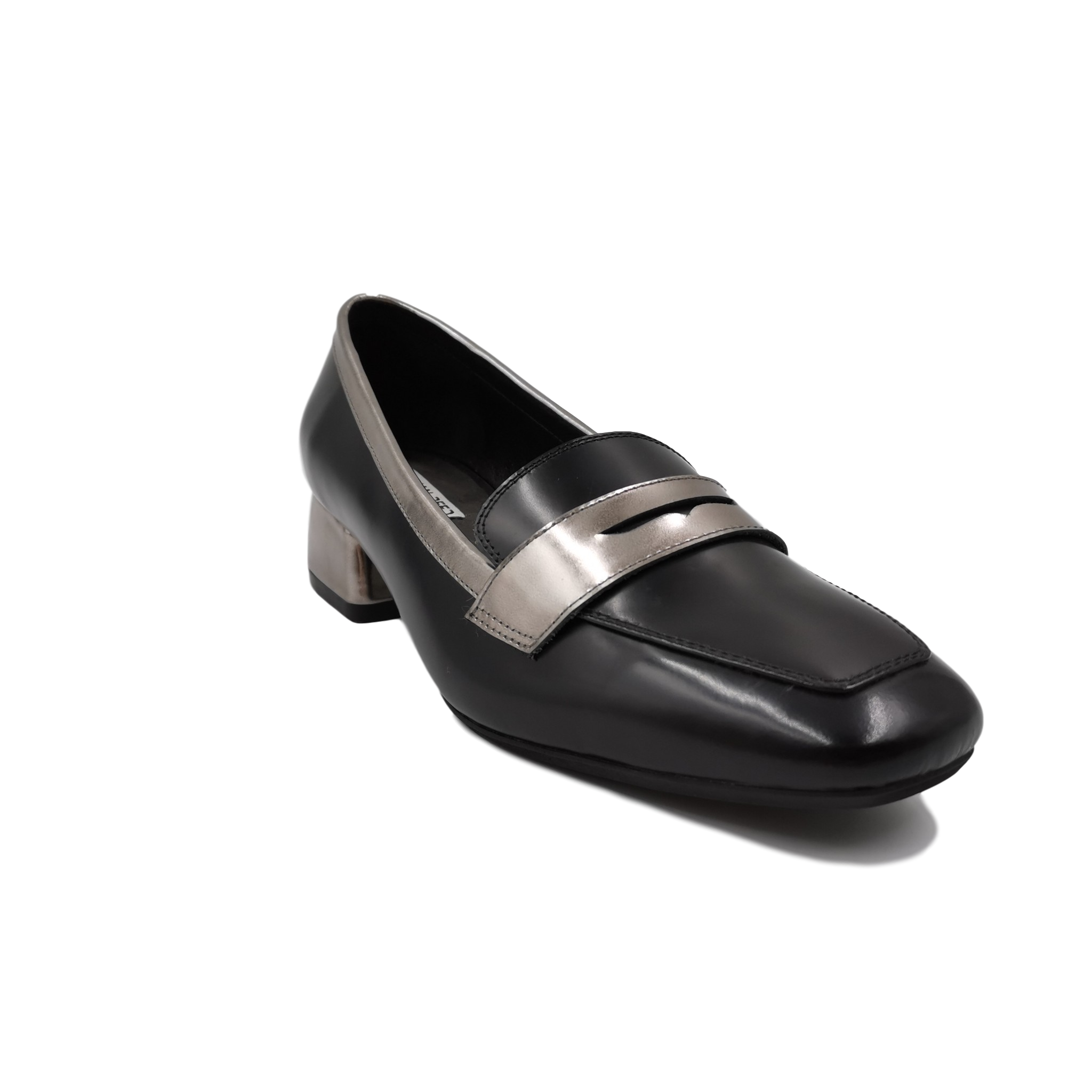 Chunky heels loafers genuine leather bridal shoes