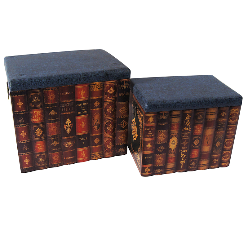wooden storage stool