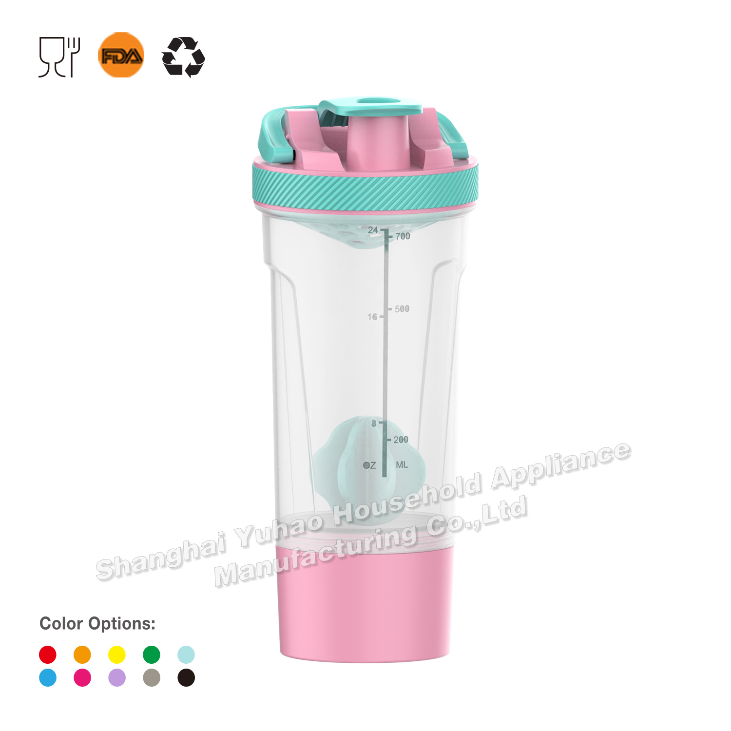 720ml PP Fitness Shake Water Bottle
