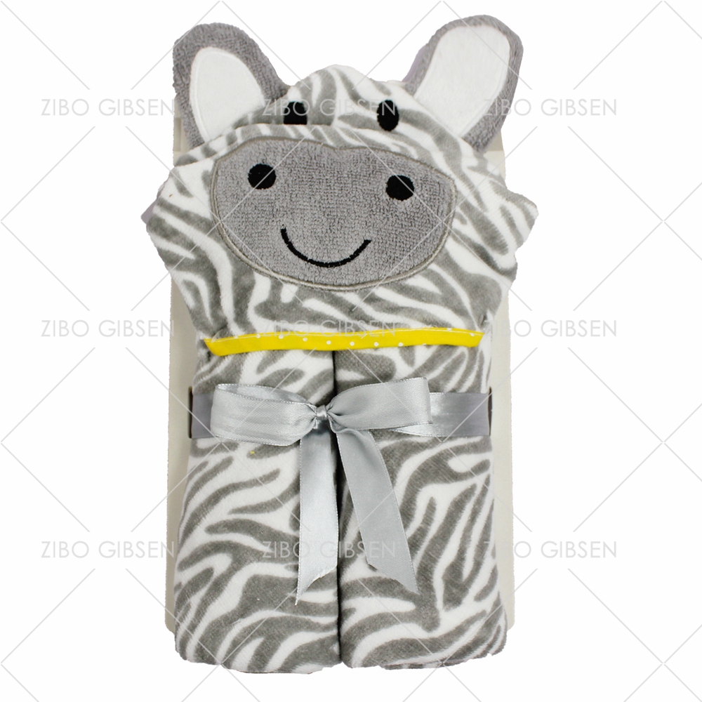 100% terry cotton animal design bath hooded towel