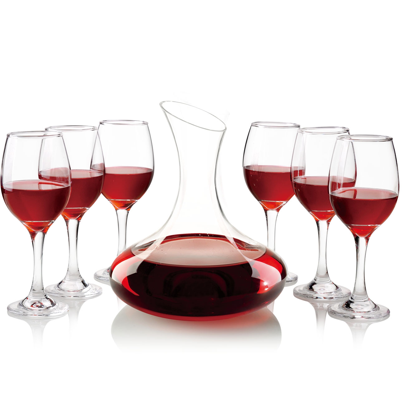 7 pcs Handmade lead-free wine decanter & 6 pcs wine glass set